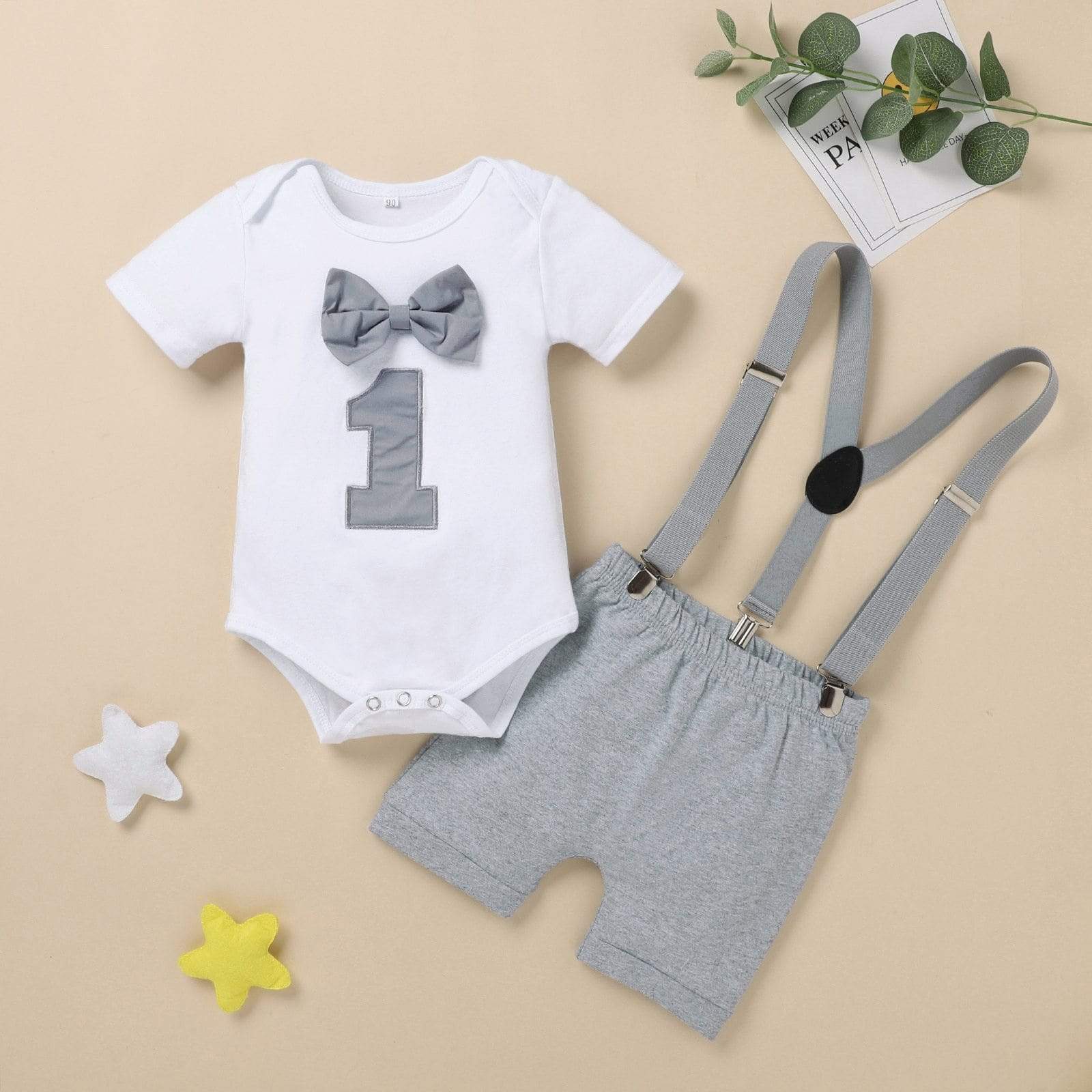 1st Birthday Boy Romper Outfit - Image 3