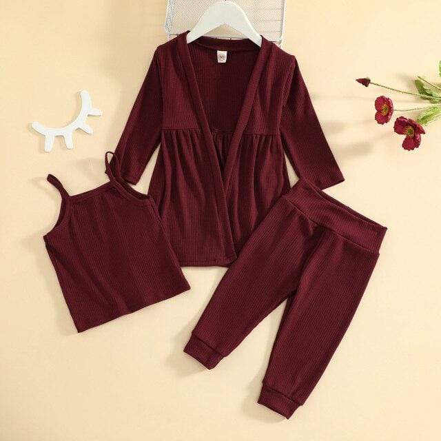3 Piece Long Sleeve Cardigan Set - Image 5