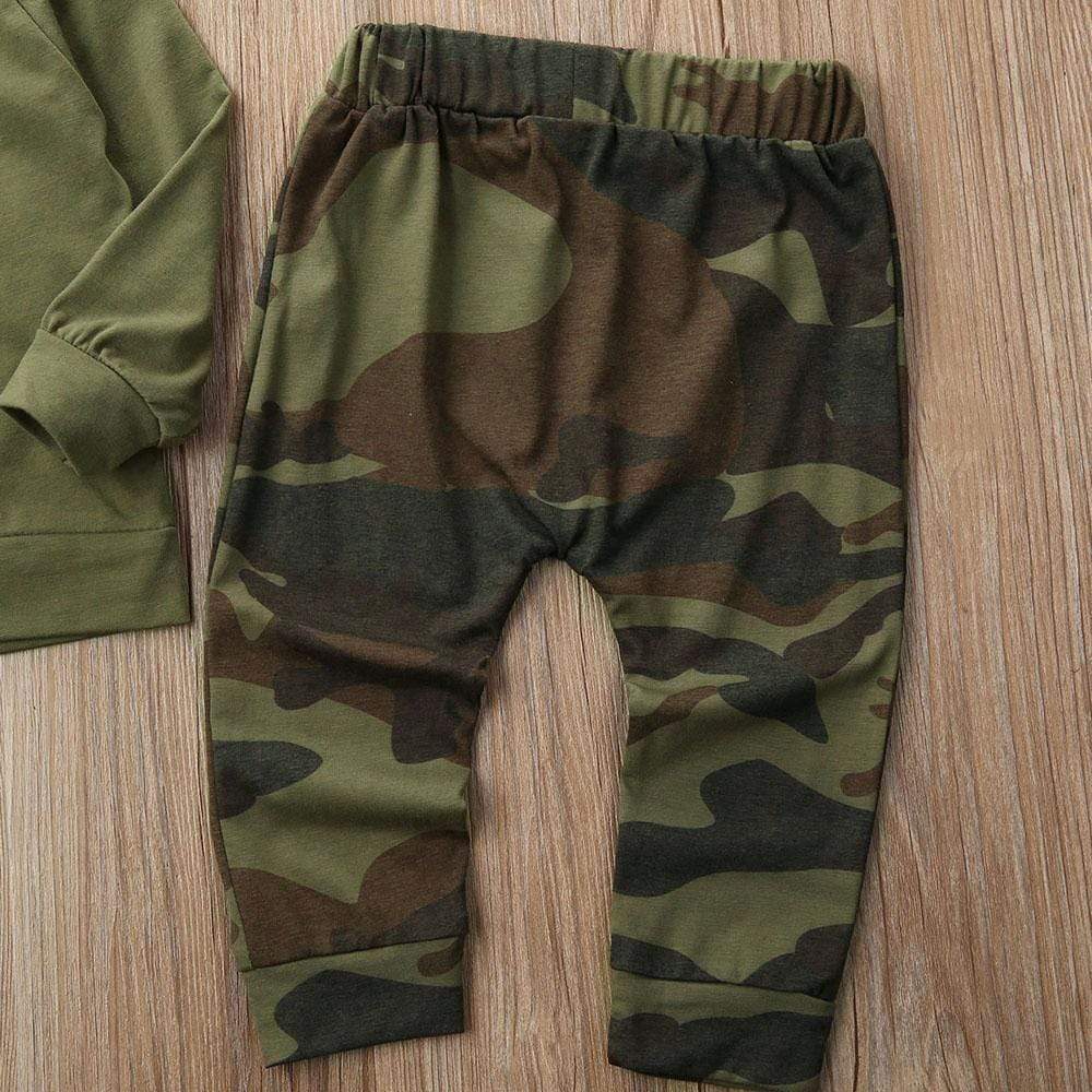 Baby Army Green Hoodies Outfit - Image 6