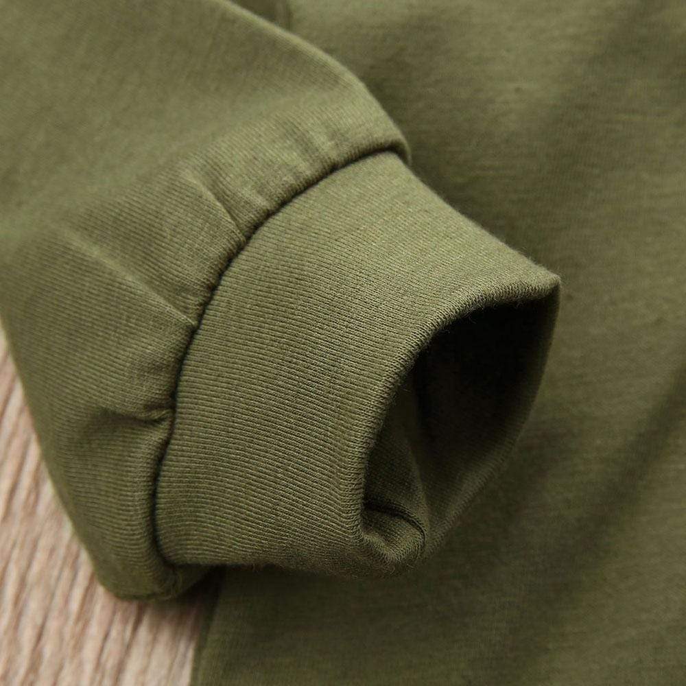 Baby Army Green Hoodies Outfit - Image 7