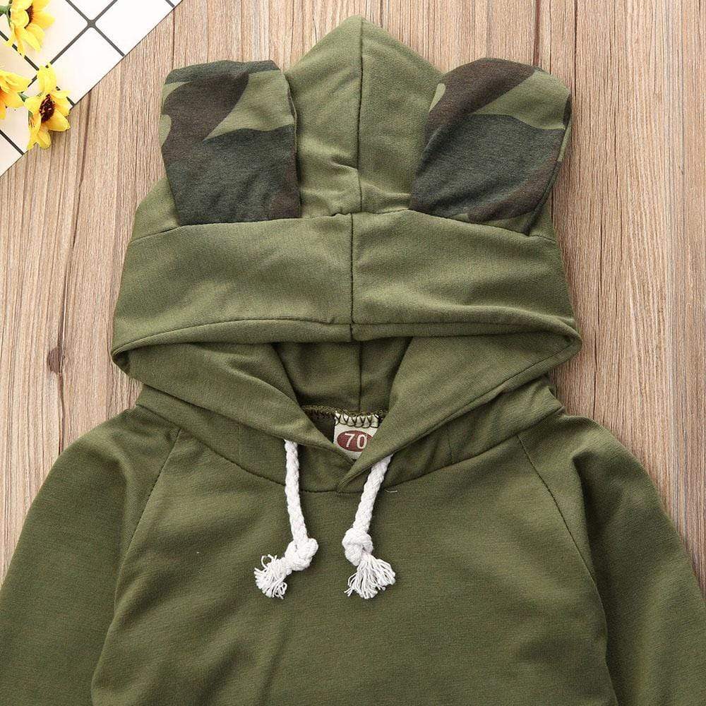 Baby Army Green Hoodies Outfit - Image 8