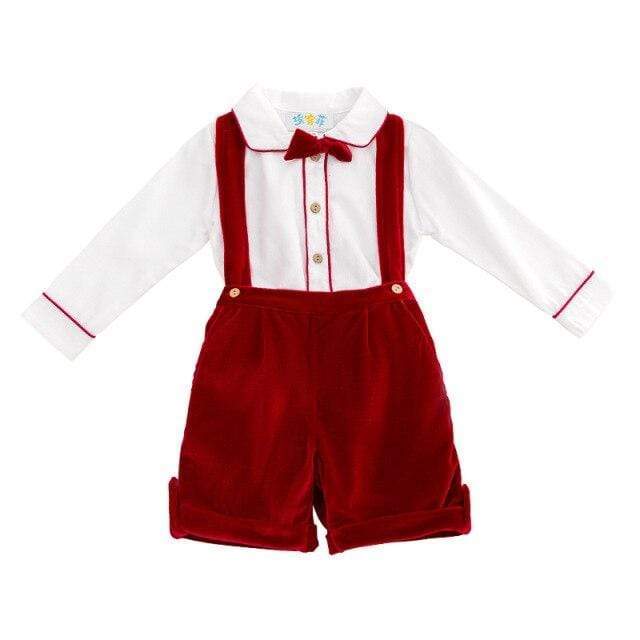 Baby Boy Suspender Shorts Outfit - Image 3