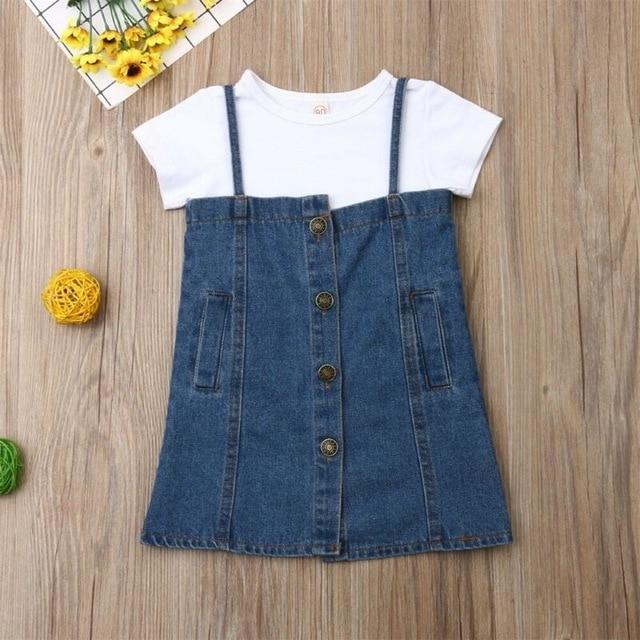 Baby Denim Dress Set - Image 3