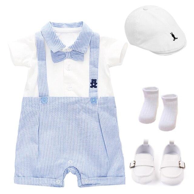 Blue Striped Baby Outfit - Image 4