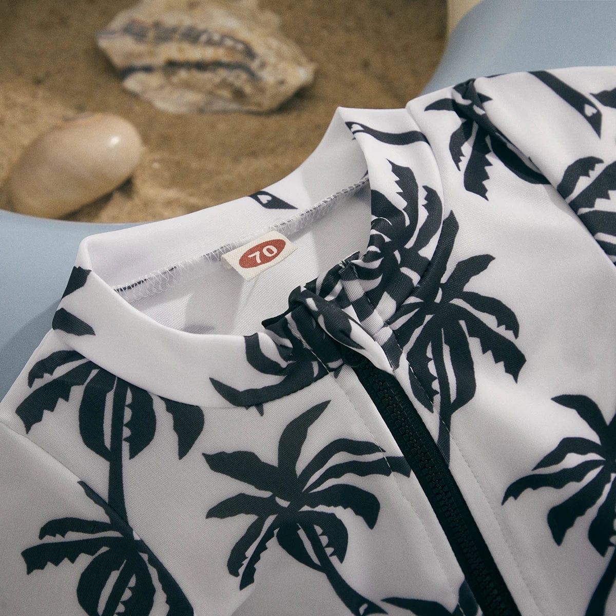 Boy Coconut Tree Swimsuit Set with Hat - Image 5