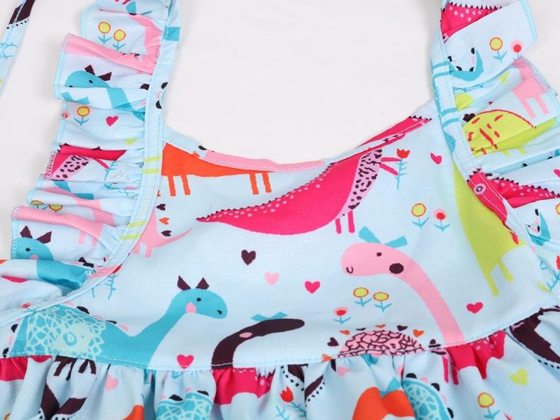 Cartoon Dinosaur Print Dress - Image 6