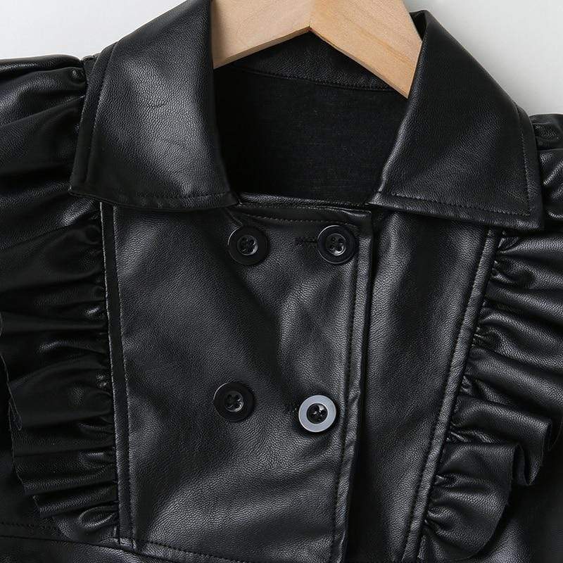 Fashionable Faux Leather Jacket - Image 5