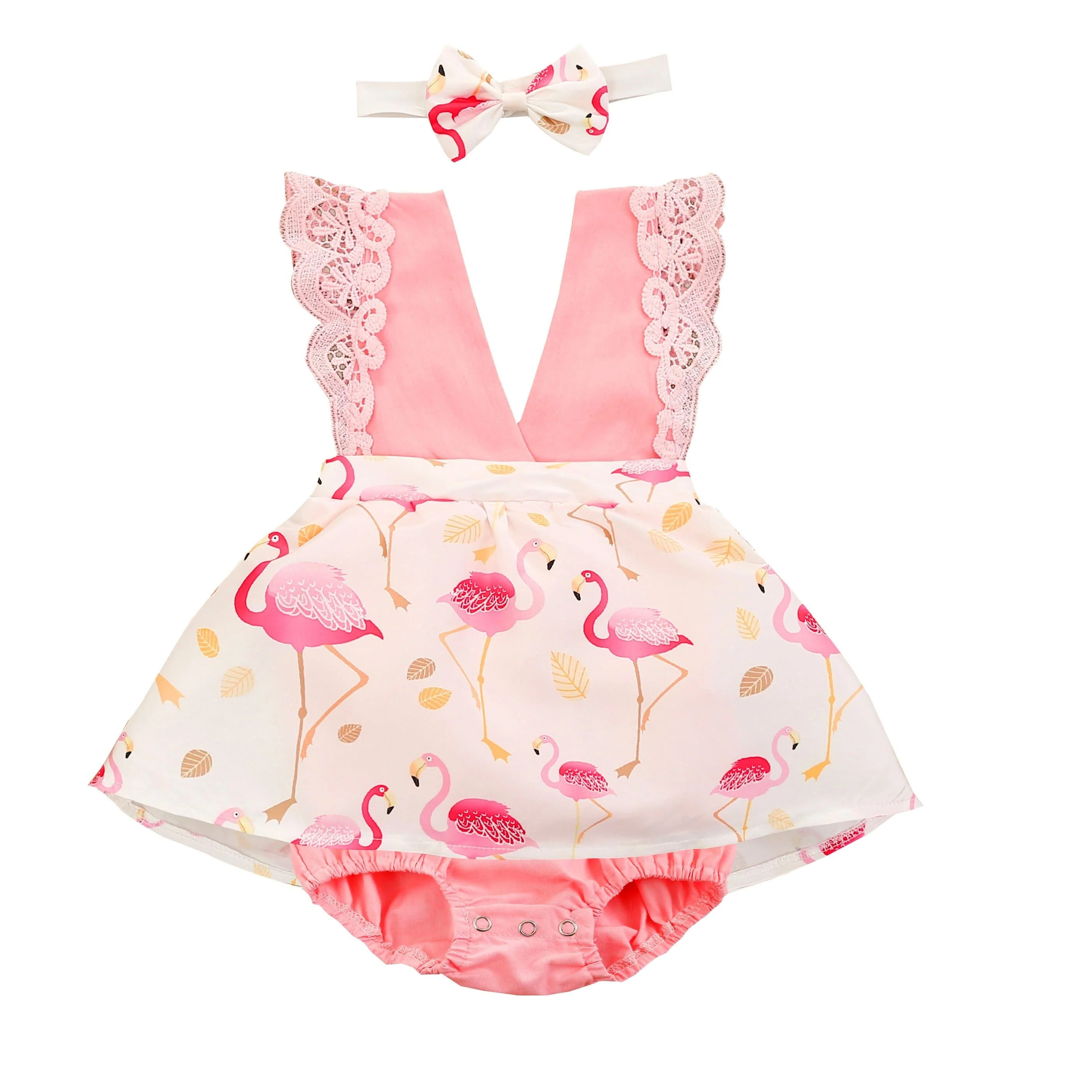 Flamingo Printed Romper - Image 3