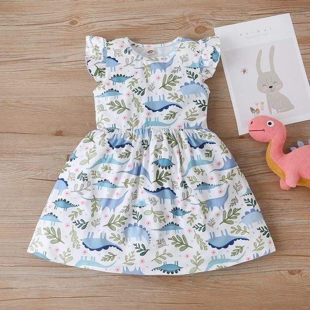 Girls Dinosaur  Dress - Image 3