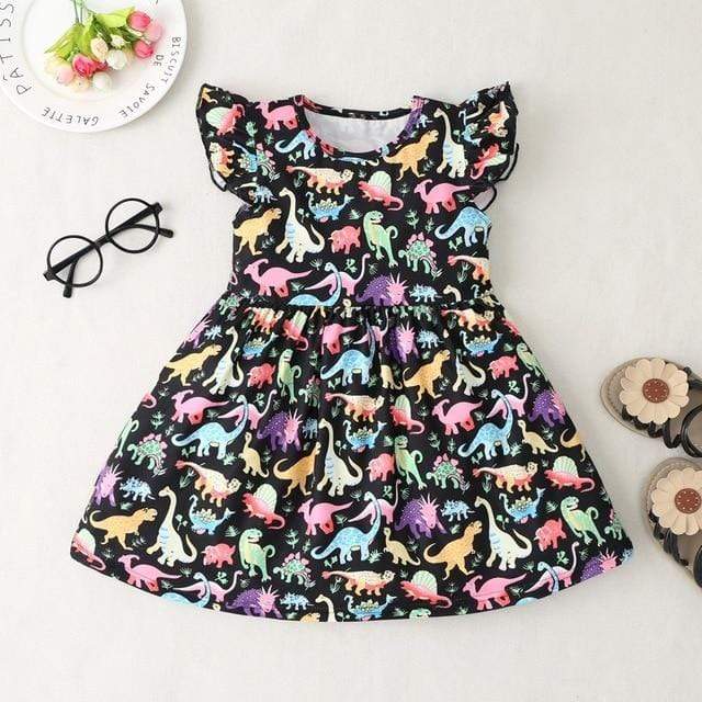 Girls Dinosaur  Dress - Image 5