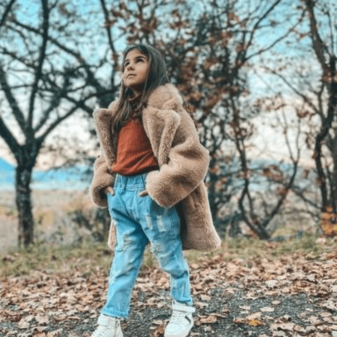 Girls Faux Fur Coat - Image 10