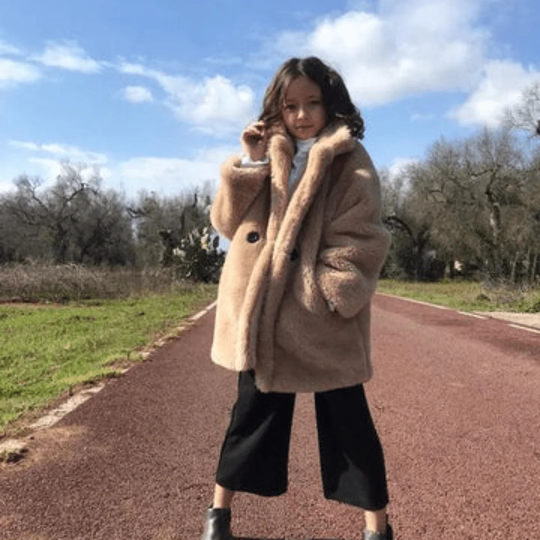 Girls Faux Fur Coat - Image 6