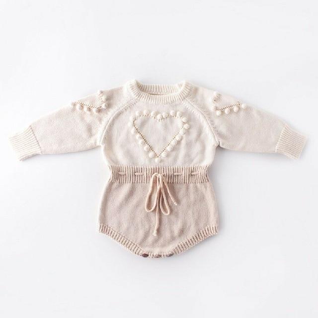 Lovely Heart Knitted Rompers - Image 4