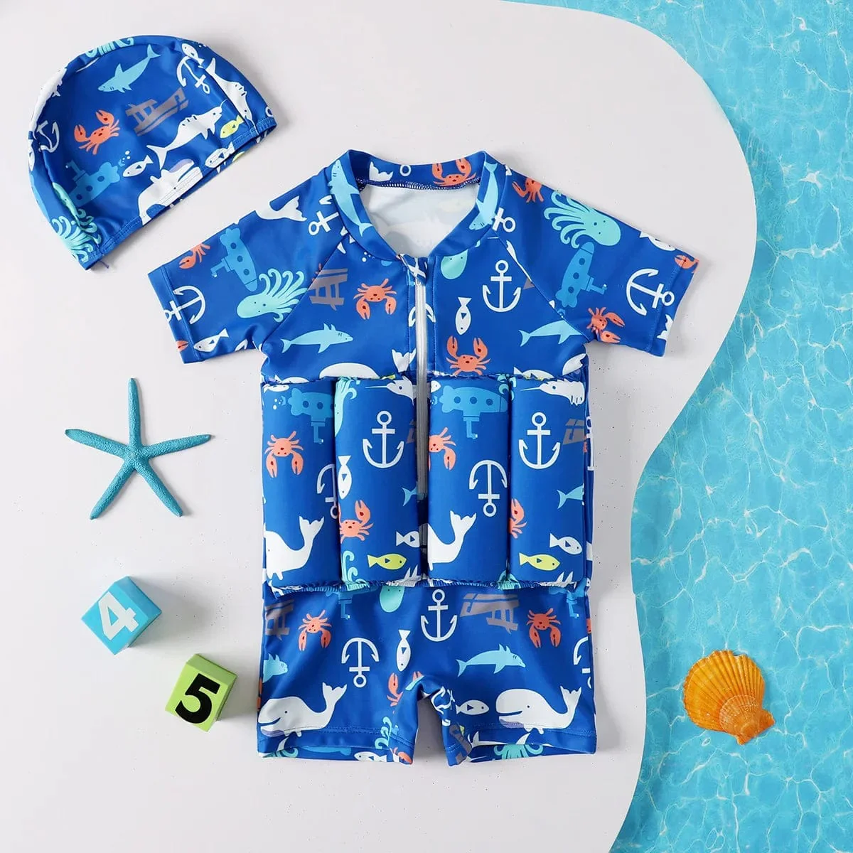 One-Piece Floatable Kids Swimsuit - Image 9