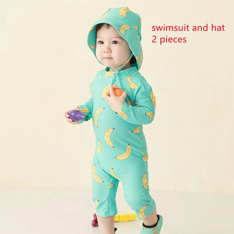 One Piece Long Sleeve Swimsuit For Kids - Image 12