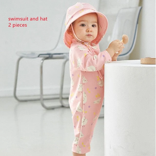 One Piece Long Sleeve Swimsuit For Kids - Image 14