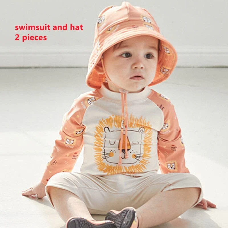 One Piece Long Sleeve Swimsuit For Kids - Image 15
