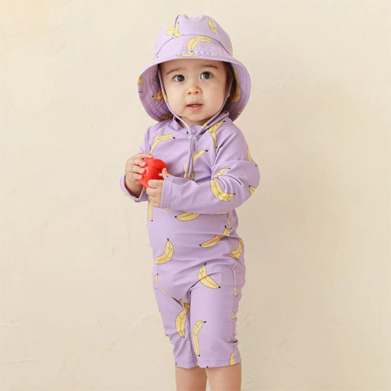 One Piece Long Sleeve Swimsuit For Kids - Image 19