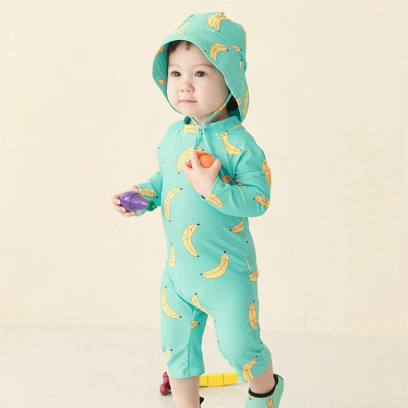One Piece Long Sleeve Swimsuit For Kids - Image 20