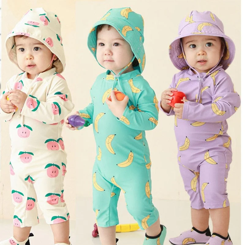 One Piece Long Sleeve Swimsuit For Kids - Image 4