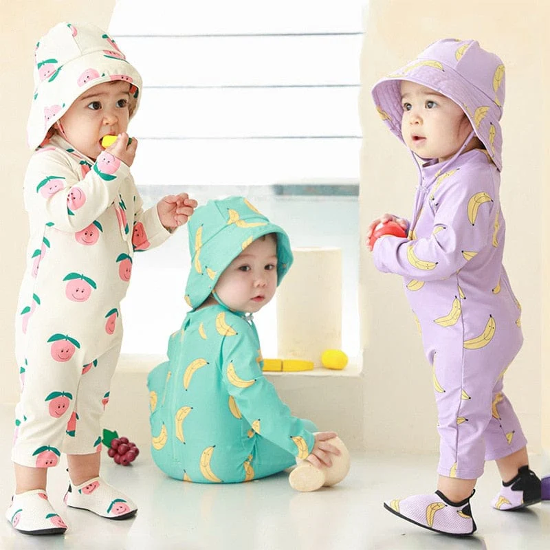 One Piece Long Sleeve Swimsuit For Kids - Image 5