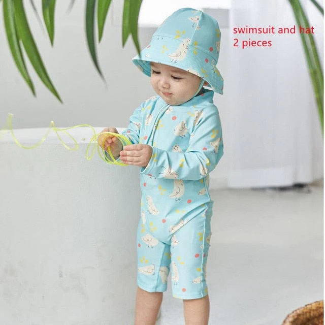 One Piece Long Sleeve Swimsuit For Kids - Image 6