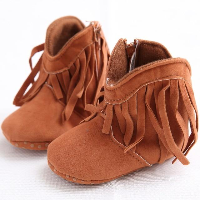 Solid Fringe Baby Shoes - Image 4