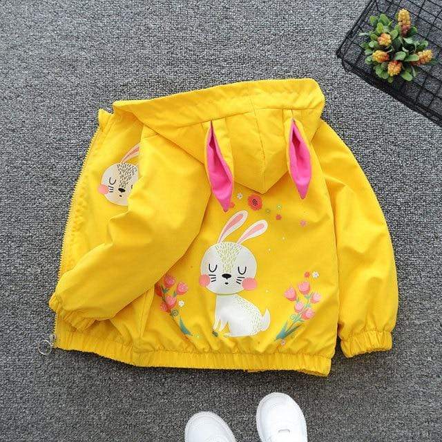 Toddler Girl Cartoon Print Windbreaker Jacket - Image 3