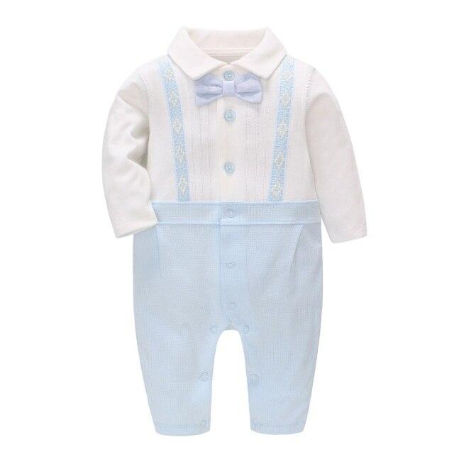 White And Blue Gentleman Romper - Image 3